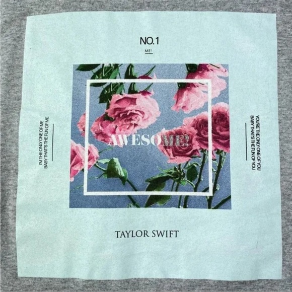 TAYLOR SWIFT LOVER ERA AWESOME GRAY LONG SLEEVE ROSES TEE SHIRT S - Picture 4 of 7